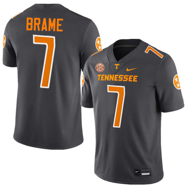 #7 Dasaahn Brame UT Vols Jerseys,Tennessee Volunteers College Football Jerseys Stitched-Smoke Grey